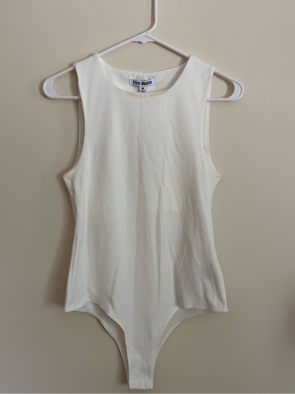 Steve Madden Ivory Crew Neck Bodysuit